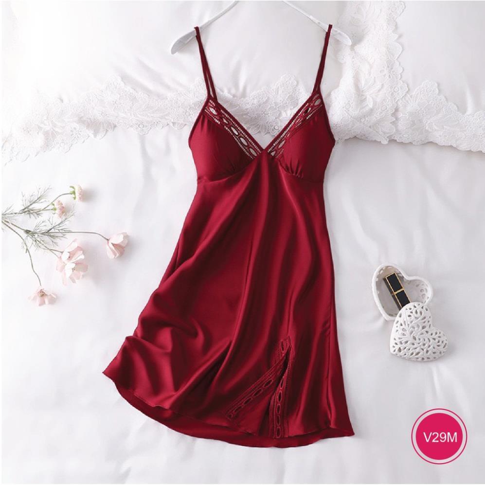Đầm ngủ lụa satin cao cấp V29 *