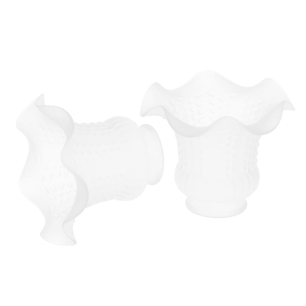 2pcs E27 Modern Flower Shape Clear Glass Ceiling Fan Lights Lampshade