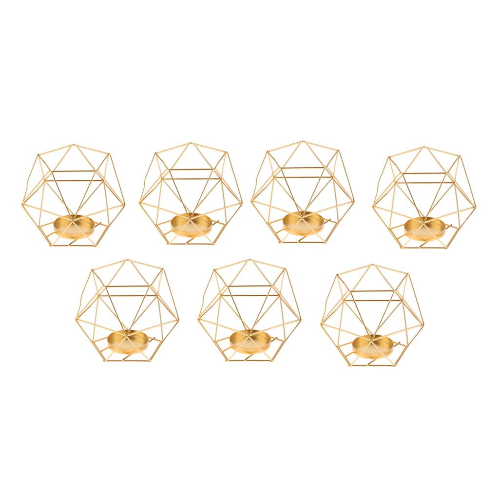 7 Chiếc 3D Hình Học Cưới Hình Học Chân Nến Xông Đèn Giá Đỡ Vàng
