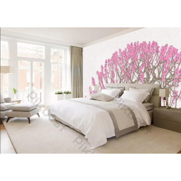 Tranh dán tường Hoa đào sang trọng thanh lịch, tranh dán tường 3d hiện đại MS816524