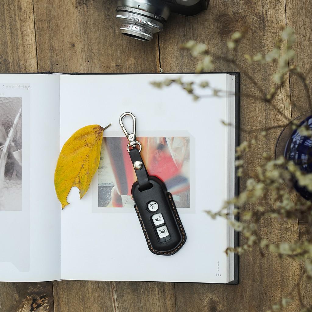 BAO CHÌA KHÓA ĐEO HÔNG CHO XE SH - MÀU ĐEN - DA THẬT NHẬP KHẨU