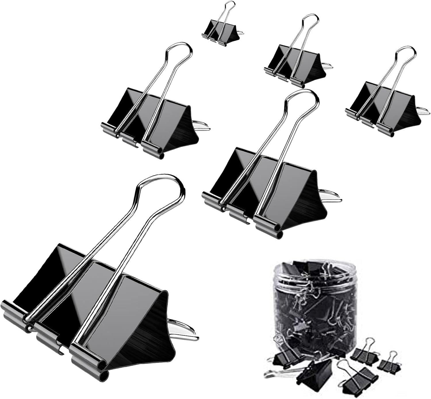 Bộ 120 Kẹp Gấp Kẹp Giấy Kẹp Kim Loại Kẹp Giấy Kẹp Đa Năng Để Ghi Chú Kẹp Văn Phòng Phẩm Đồ Văn Phòng, 6 Kích Cỡ Các Loại, NHIỀU