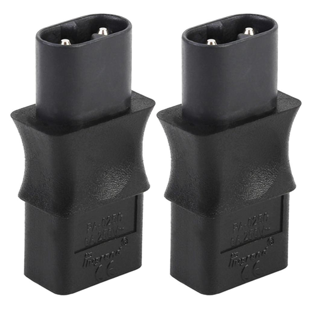 2pcs IEC 320 C8 Male Plug to C9 2Pin Female Socket C9 to C8 Adapter Connector