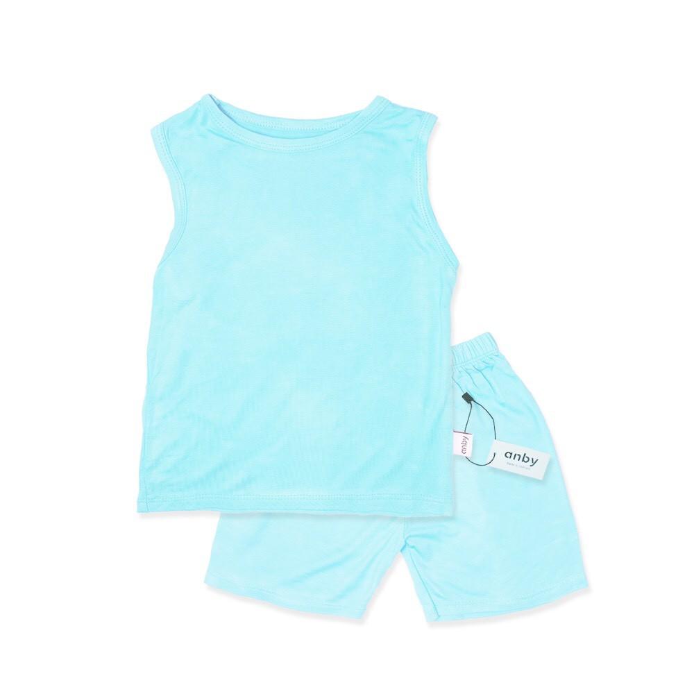 Quần áo trẻ em ANBY kiểu sát nách cho bé từ 1 đến 6 tuổi thun lạnh màu trơn mùa hè chất vải thoáng mát dễ mặc