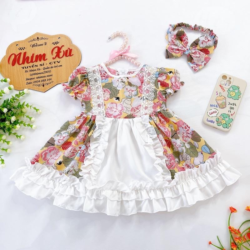 Váy Lụa Hoa Bèo Bé Gái 4 Đến 28kg Chất Lụa Mềm Mát [V020