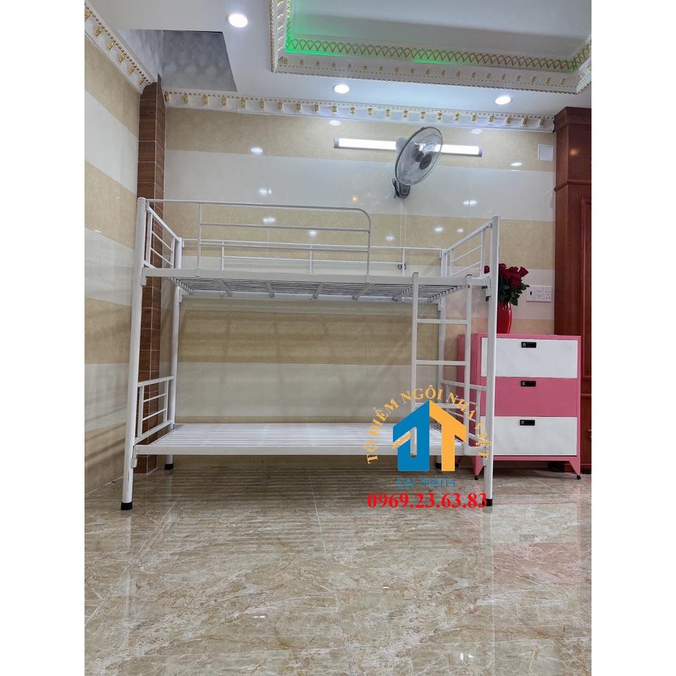 Giường Sắt 2 Tầng cao cấp MÀU TRẮNG 1mx2m