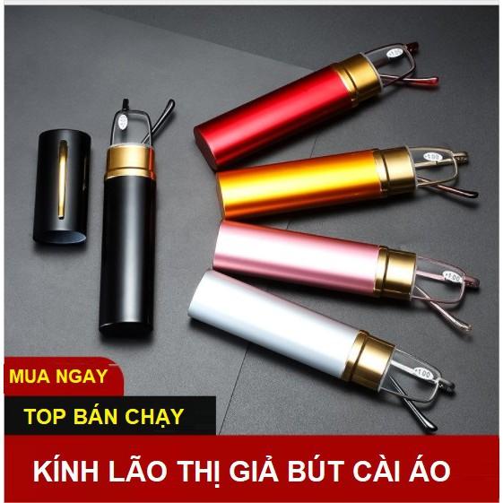 Kính lão thị viễn thị nam nữ trung niên hợp kim titan giả bút cài áo cực tiện lợi dùng mọi lúc mọi nơi