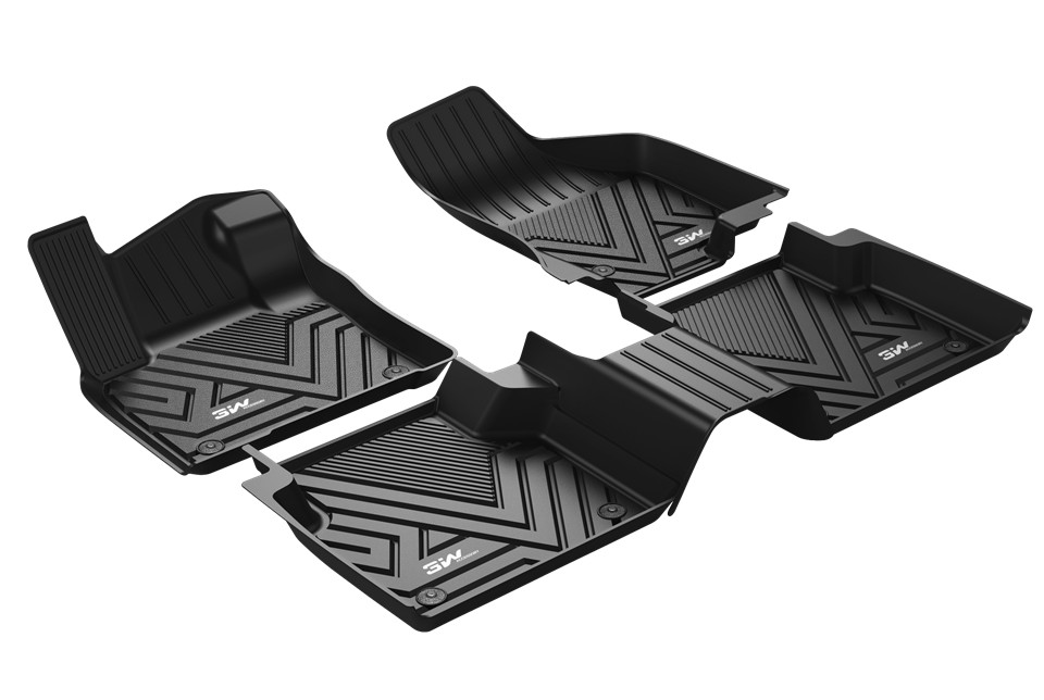 Thảm lót sàn xe ô tô VOLKSWAGEN POLO 2010-2018 Nhãn hiệu Macsim 3W chất liệu nhựa TPE đúc khuôn cao cấp - màu đen