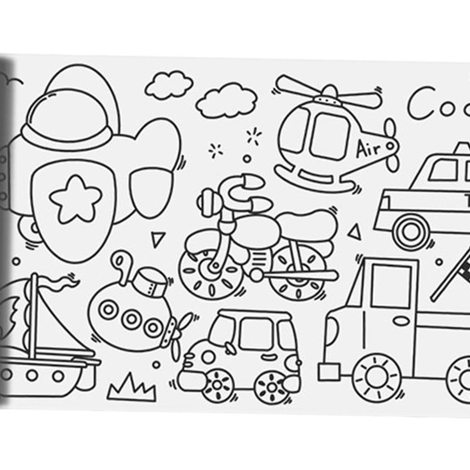 2Pieces Large Kids Coloring Paper Roll, Colorable with Tear Off Line Coloring Tablecloth for Children Birthday Home