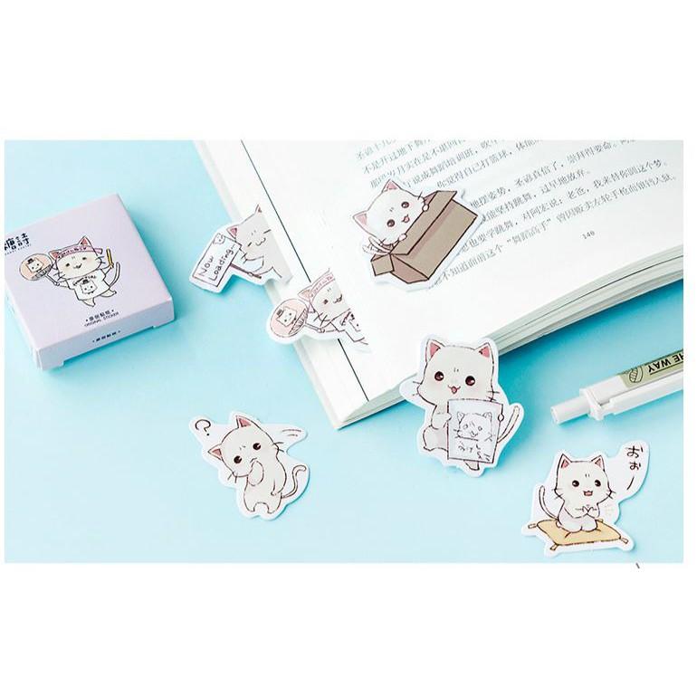 Bộ 45 Sticker Hàn Quốc hình mèo kute dán trang trí E05