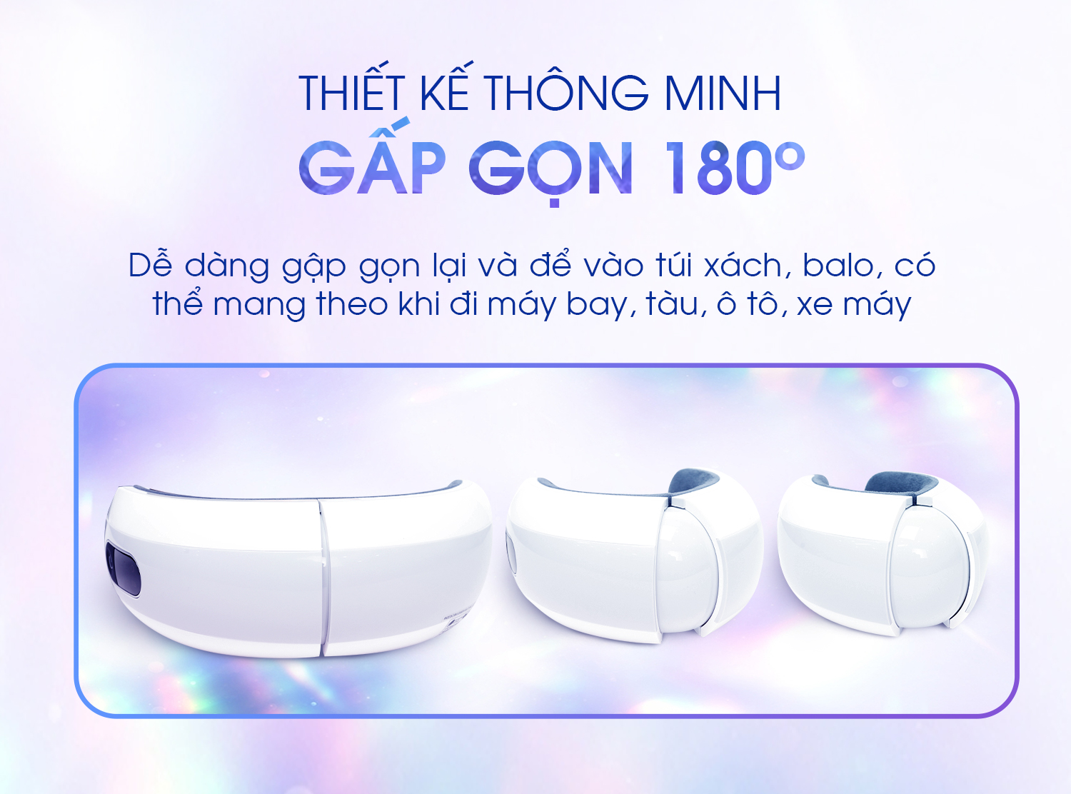 Máy Massage Mắt Nhiệt Hồng Ngoại Buheung MK-321 Giúp thư giãn mắt, gấp gọn 180 độ, BH chính hãng 12 tháng