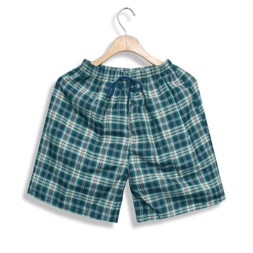 Quần Đùi Nam Loại Caro Nhỏ Vải Mềm Mát Freesize Dưới 65kg