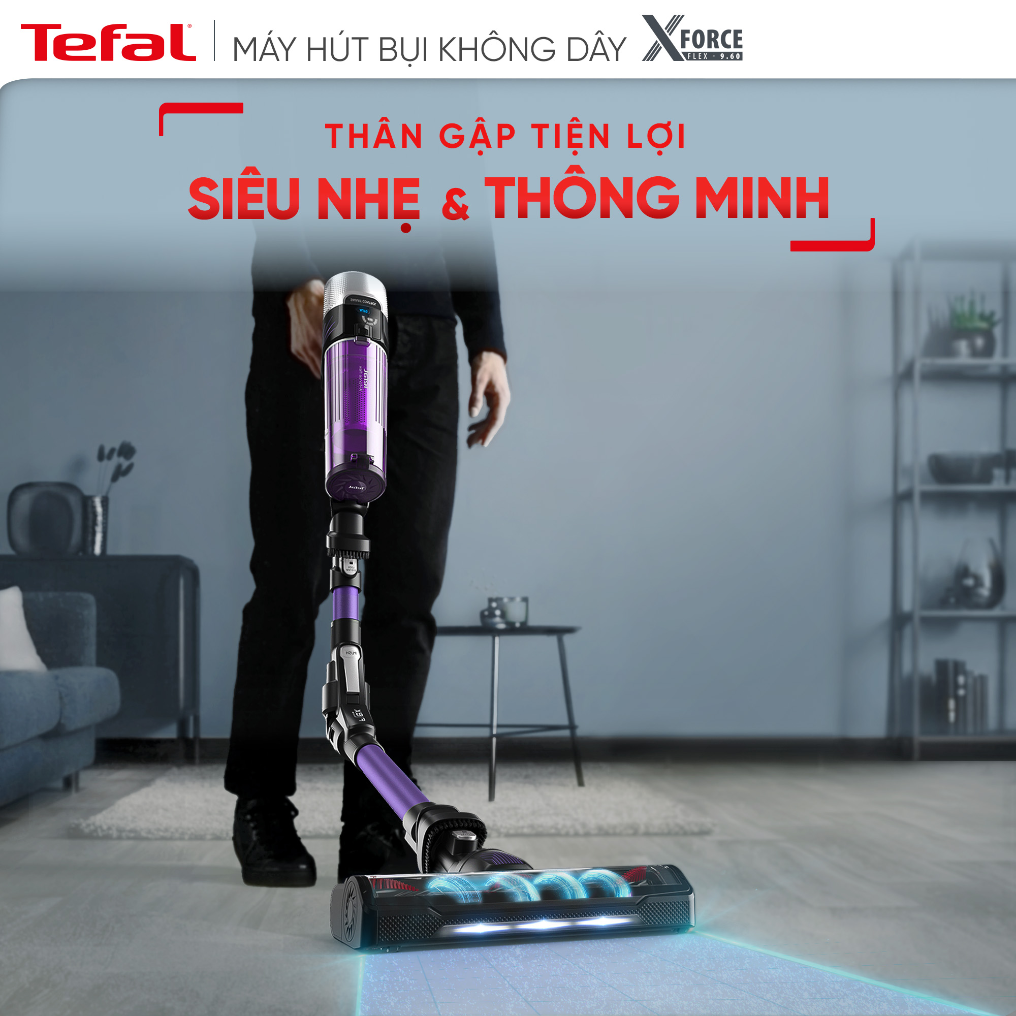 Máy húi bụi không dây X-force Flex 9.60 TY2039WO - Tím - Hàng chính hãng