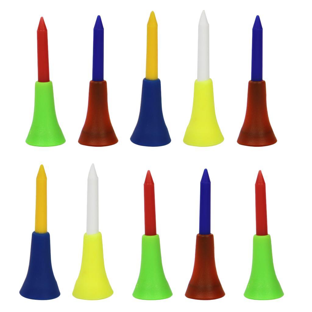 2-5pack 10pcs Golf Tees Plastic Golf Tees Ball Nail for Rubber Cushion Top Tee