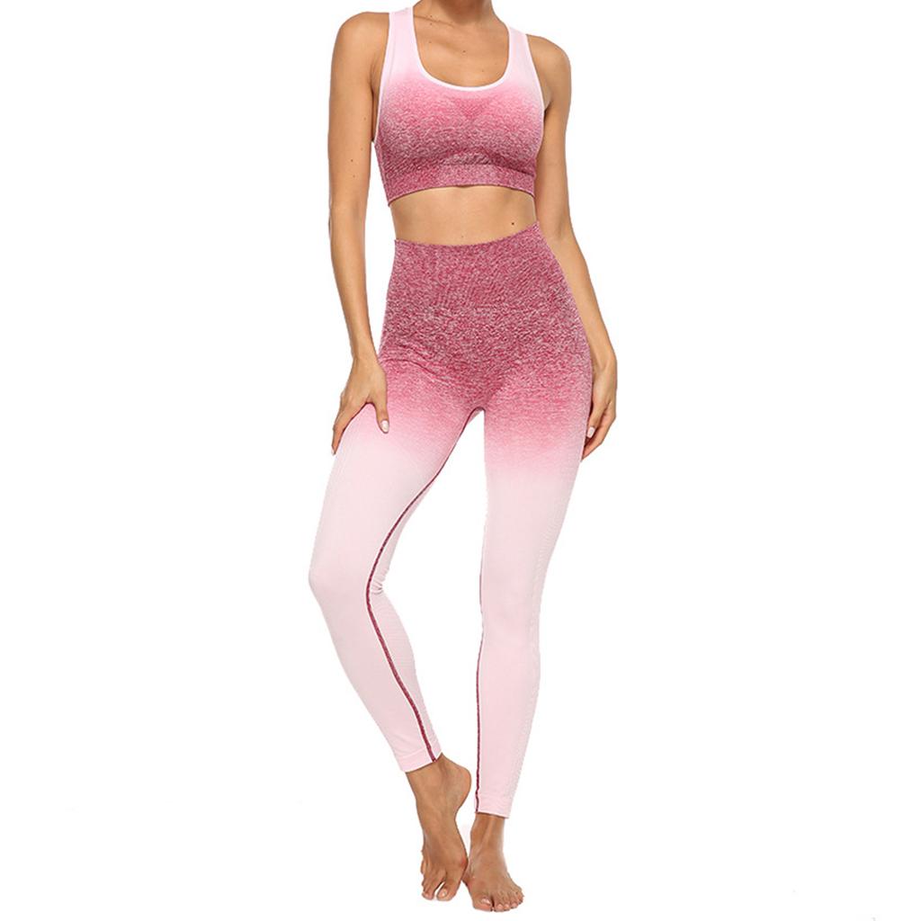 Women 2 Pieces Tracksuit Sports Bra Legging Pants Yoga Set Outfit