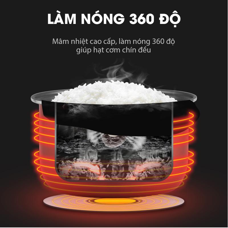 Nồi cơm điện SAMONO SW-DF01 dung tích 1.2L cho gia đình nhỏ 3 đến 5 người - Hàng chính hãng