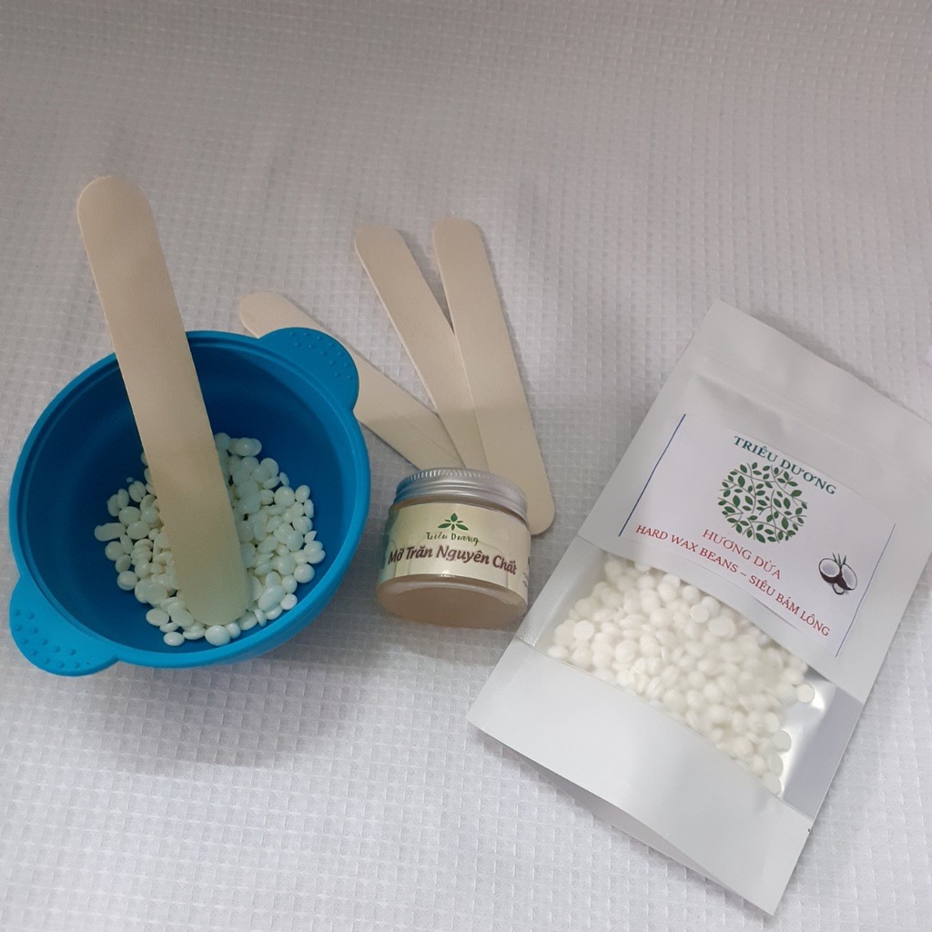 Combo Sáp Tẩy Lông Hạt Đậu Hard Wax Beans Cao Cấp + Mỡ Trăn