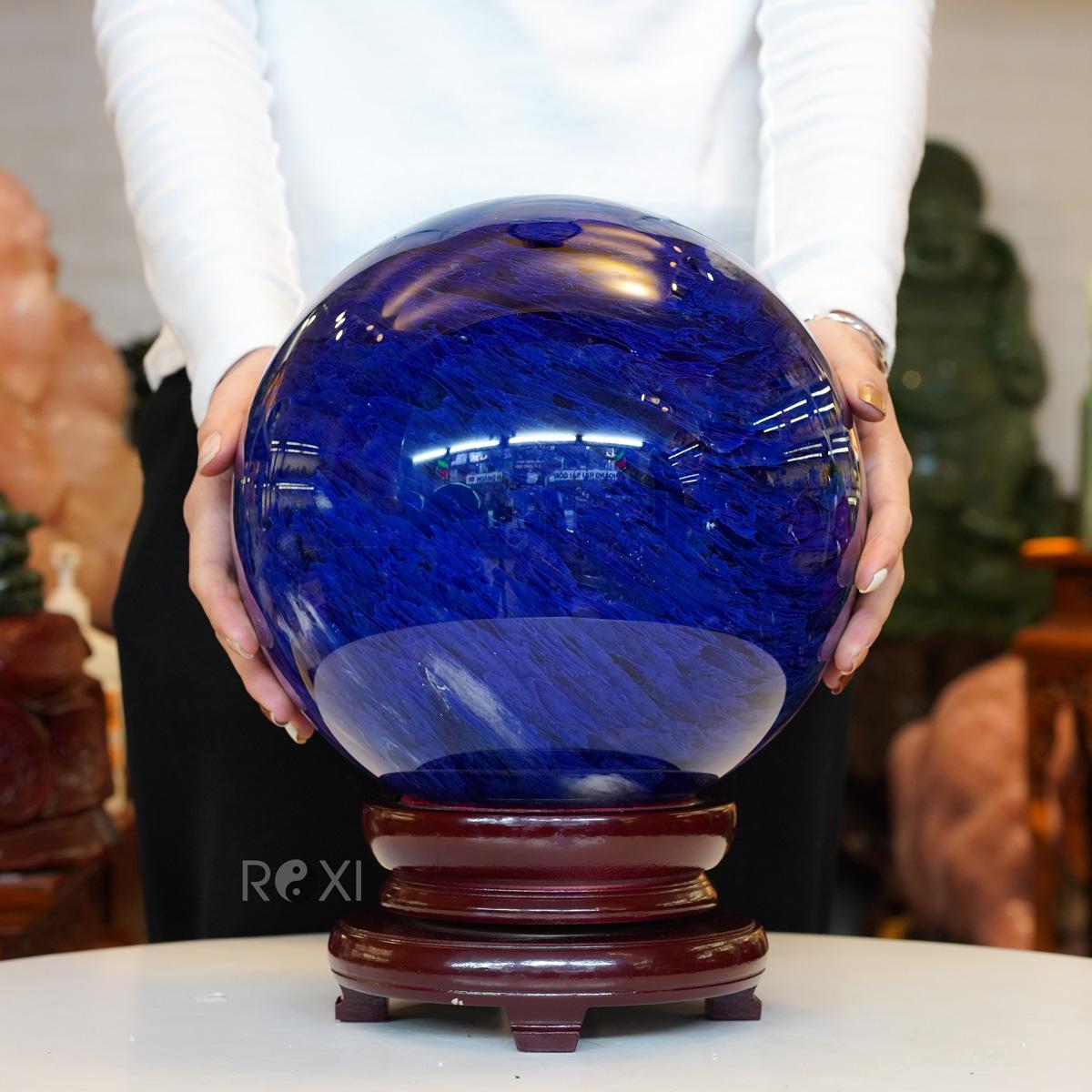 Quả Cầu màu xanh biển obsidian 15,57kg - 23,6cm