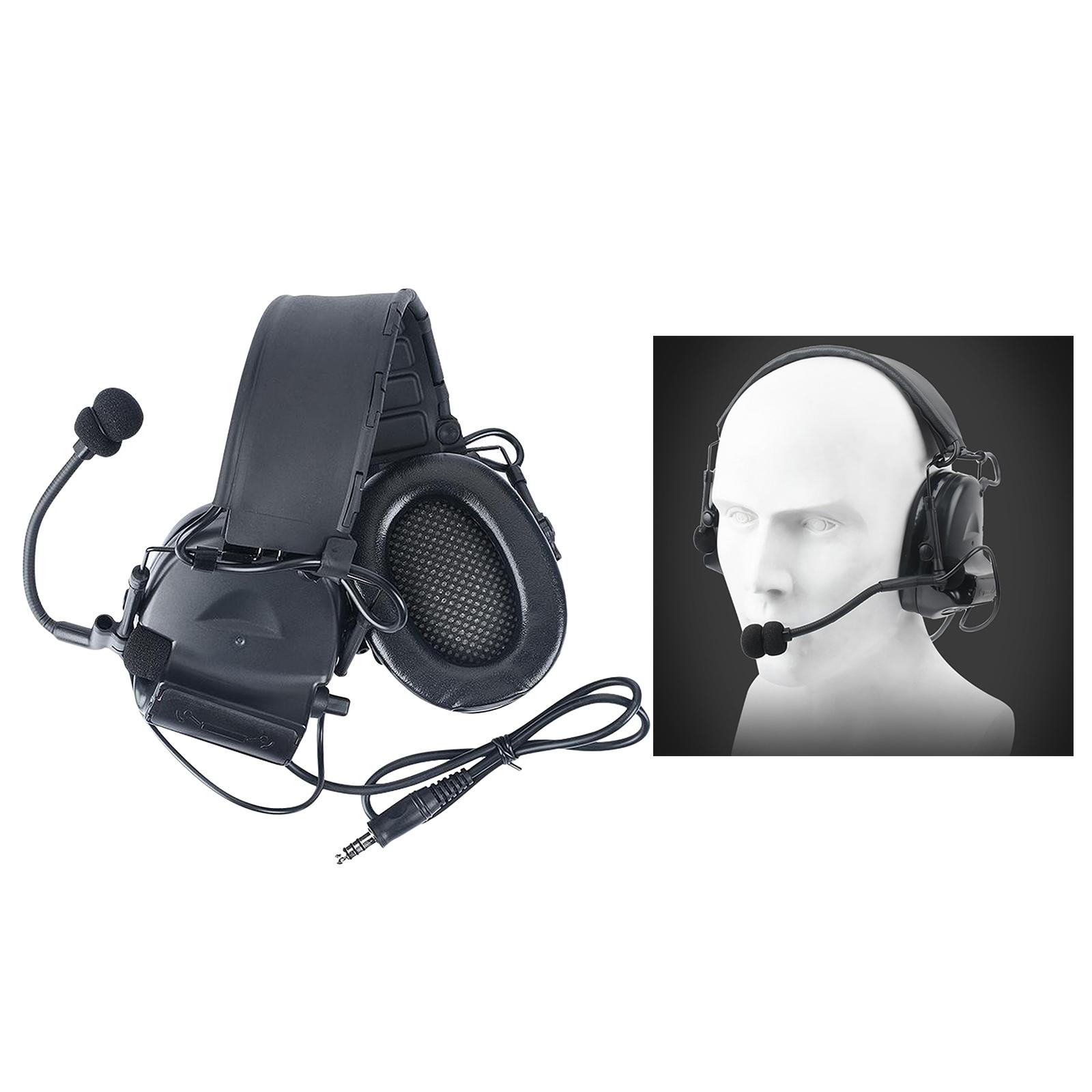 Tactical Headset Hearing Defender No Noise Reduction Sound Pickup Headphones for Outdoor Sports HUnting Shooting