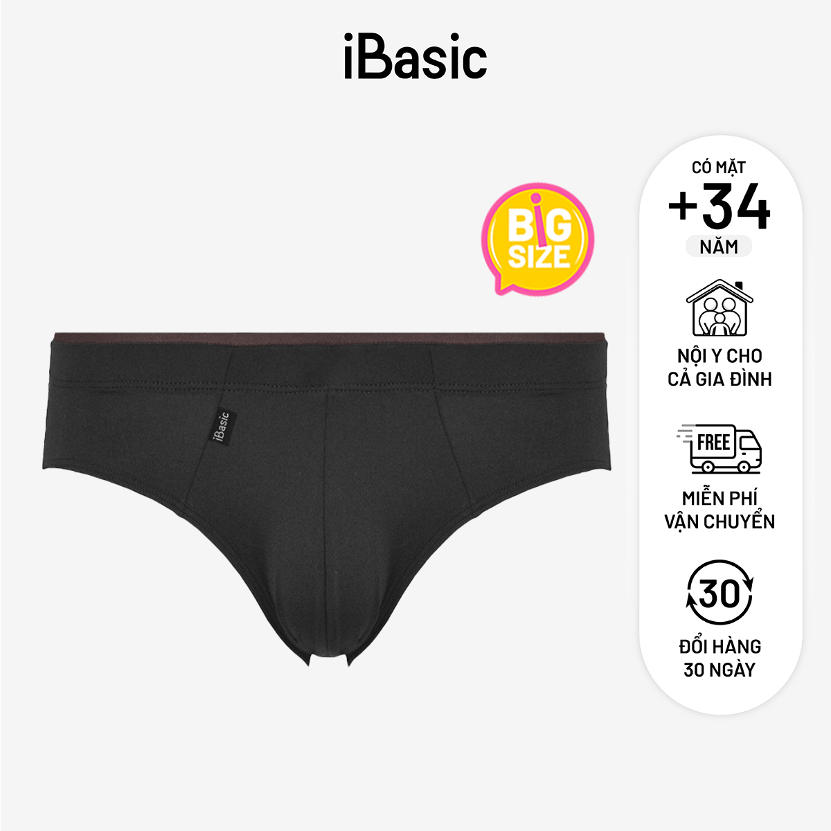 Quần lót nam big size thun lạnh brief iBasic PANM114-BS