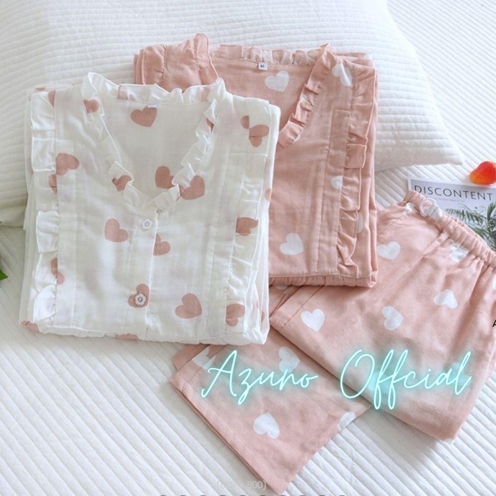 Đồ Bộ Bầu Và Sau Sinh, Pijama Cho Con Bú Azuno AZ196 Chất Liệu Mát Mặc Mùa Hè Và Thu Đông