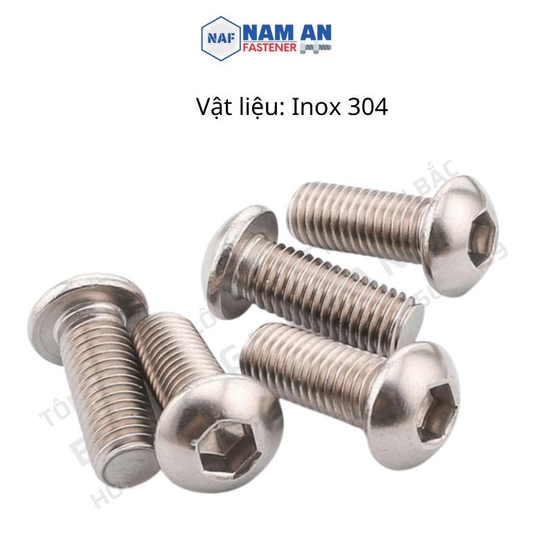 50 con Ốc lục giác chìm đầu tròn Inox 304 M8x20, bu lông lục giác chìm đầu tròn Inox 304, lục giác chìm M8x20