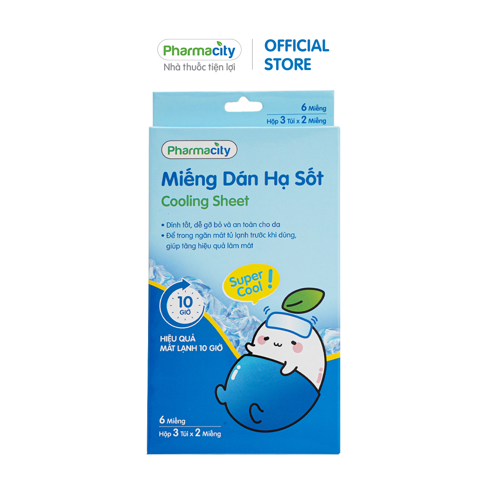 Miếng dán hạ sốt cho bé Pharmacity (Hộp 6 miếng)