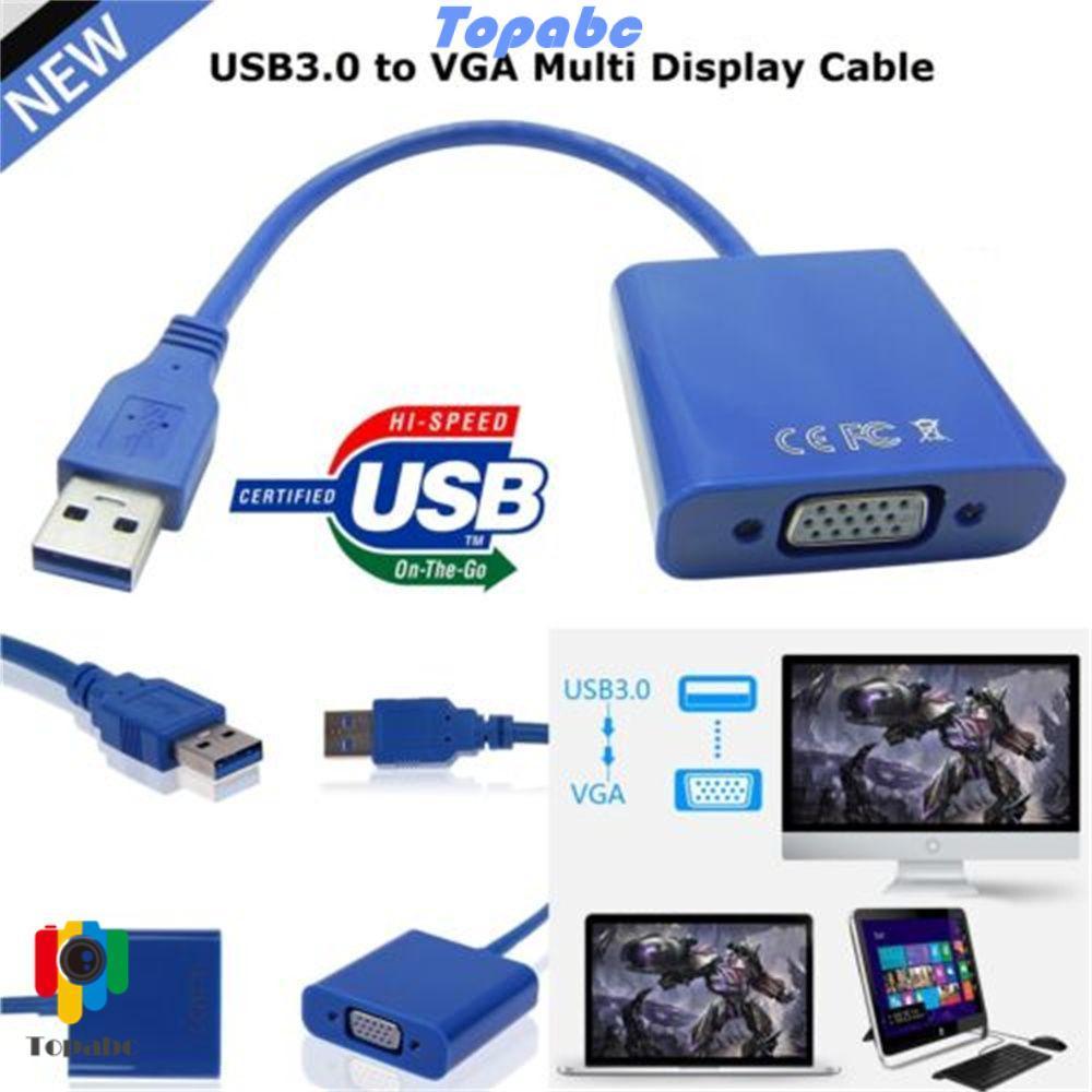Cáp Chuyển Đổi USB 3.0 Sang VGA 1080P Cho Máy Tính Windows 7 8 10 Nhiều Màu Sắc