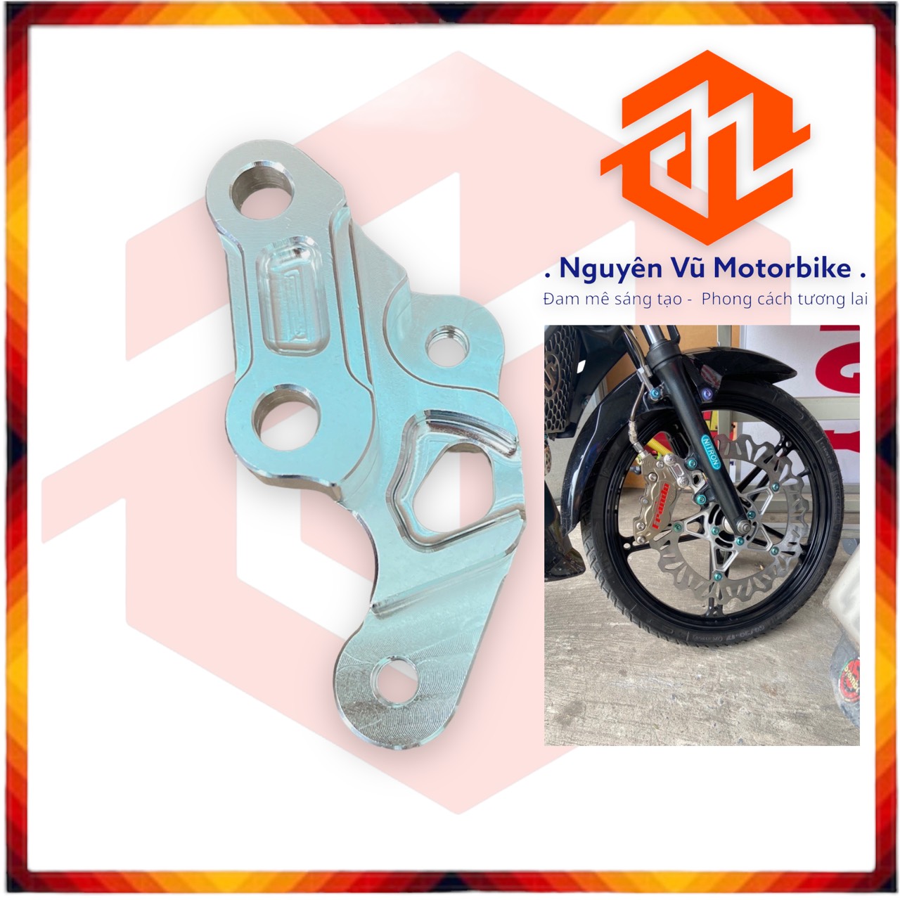 Pas bas trước Raider/Satria đĩa 290/295mm xài heo 4 Piston đối xứng