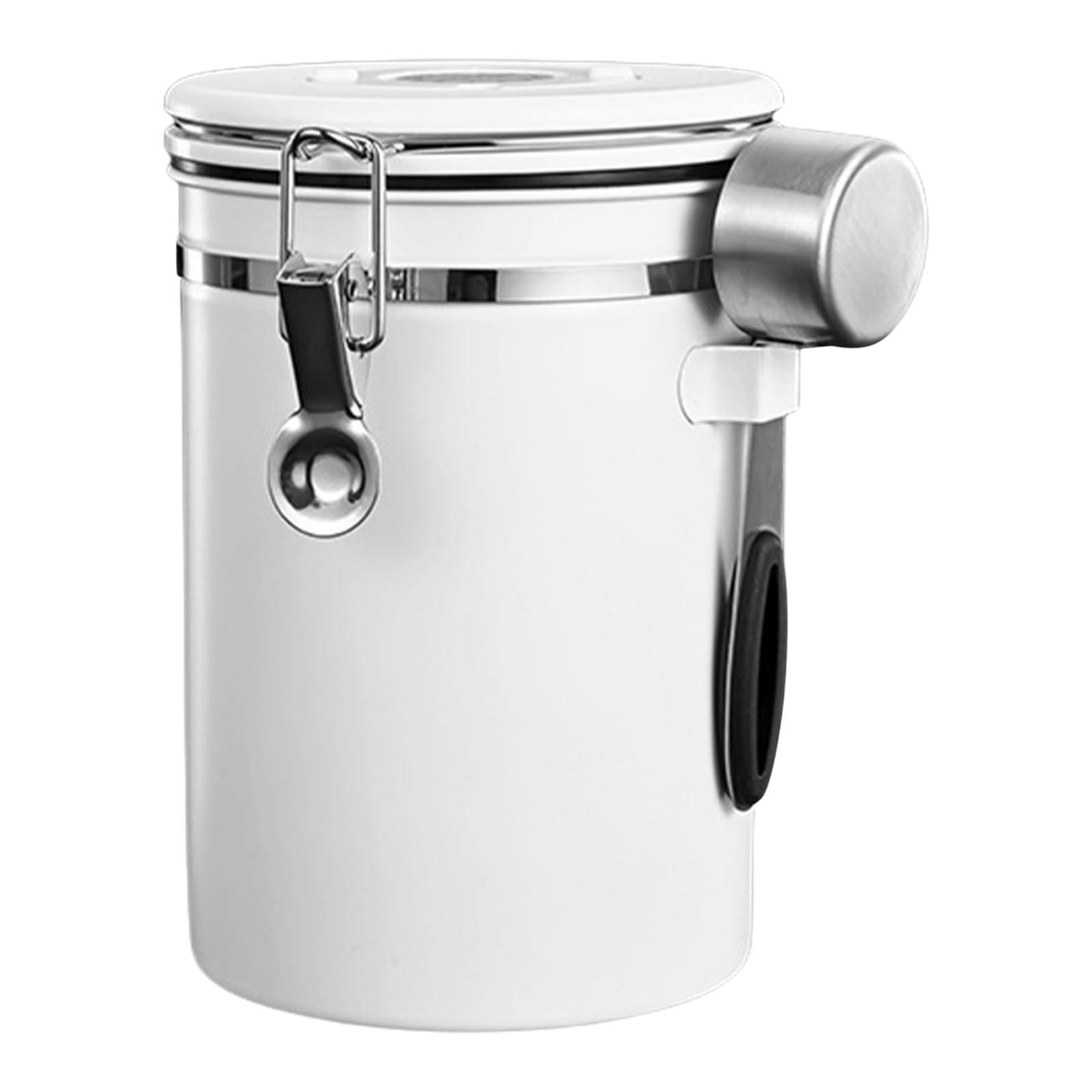 2 Set Home Airtight Sealed Canister with Spoon for Coffee Beans Stainless