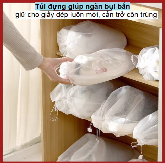 Túi Đựng Giày Dép, Quần Áo Dây Rút  Túi Size To Đựng Vừa 1 Đôi Giày (1 túi)