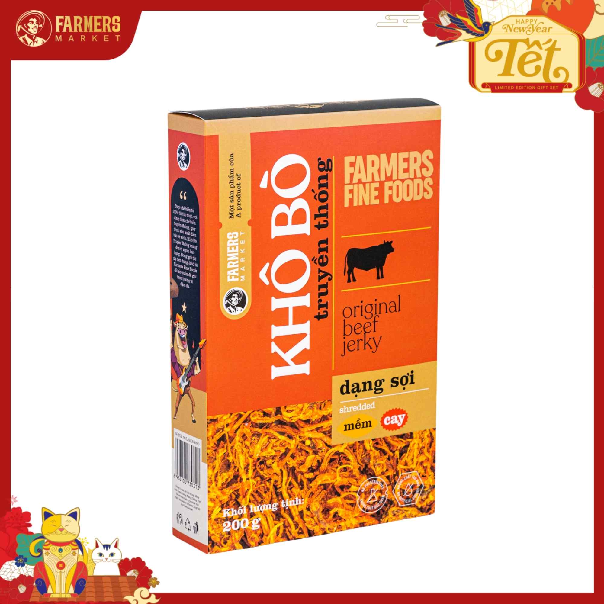 Khô bò dạng sợi Farmers Fine Foods 200G