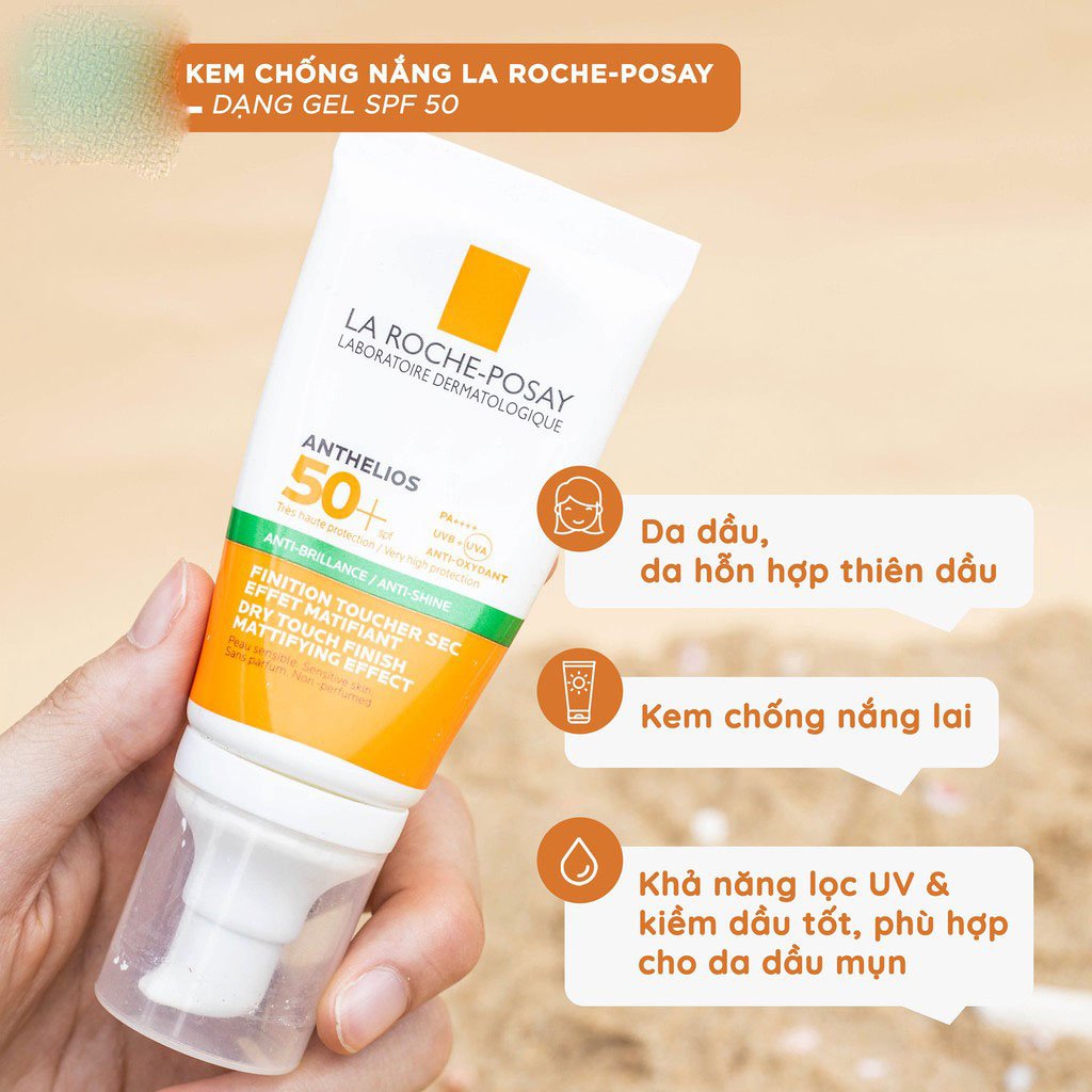 Kem chống nắng La Roche-Posay kiểm soát bóng nhờn và bảo vệ da SPF 50+ Anthelios Dry Touch 50ml