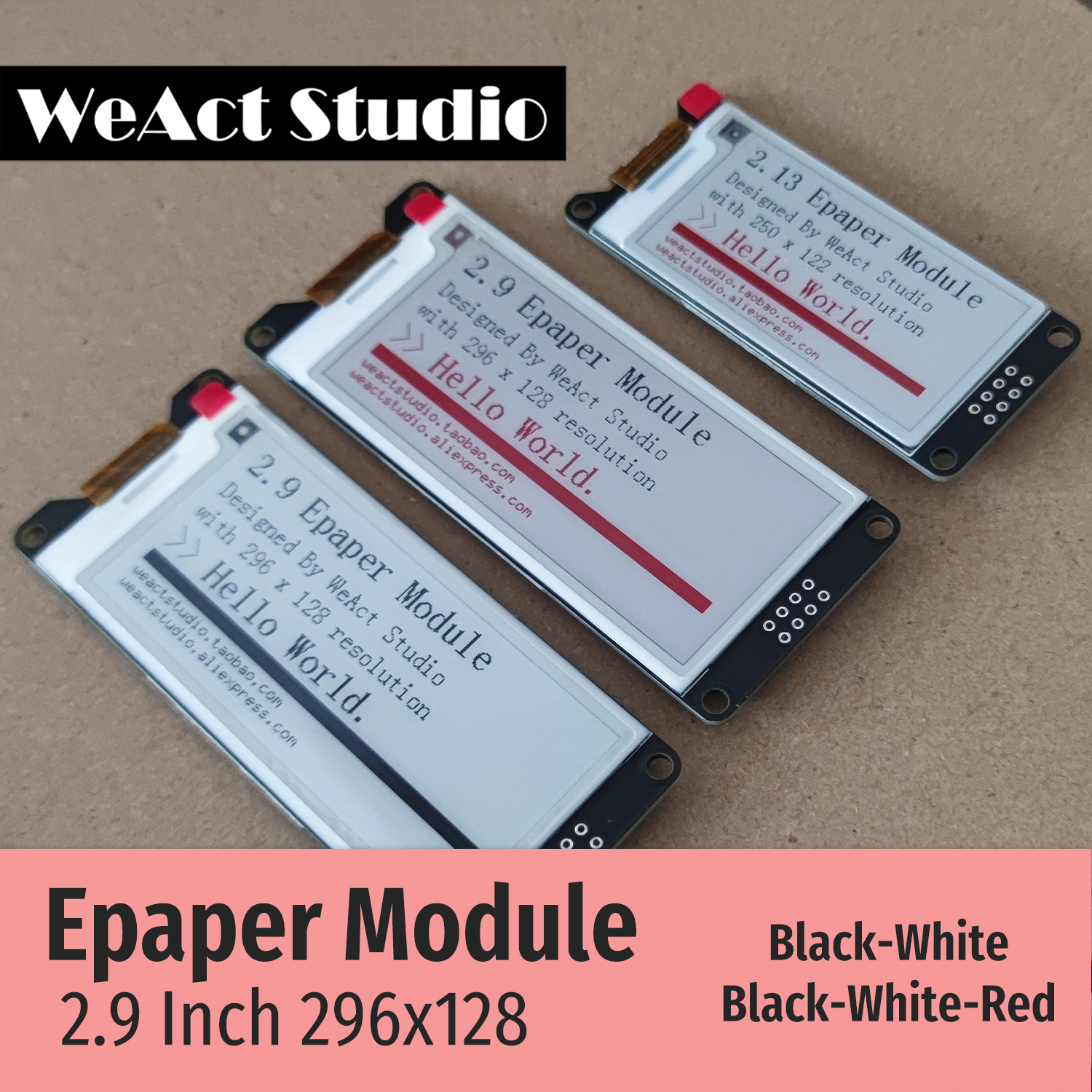 Weact 2.9 '' 2.13 "2.9 2.13 inch Mô-đun Epaper E-Paper E-Onk Eink Màn hình SPI Black-White Black-White-Red