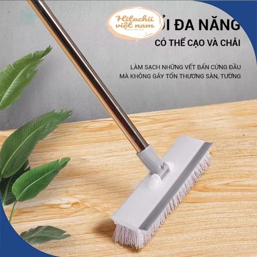 Chổi chà sàn 2 mặt thông minh, Cây lau sàn gạt nước nhà tắm, nhà vệ sinh tiện lợi dễ điều chỉnh chiều dài