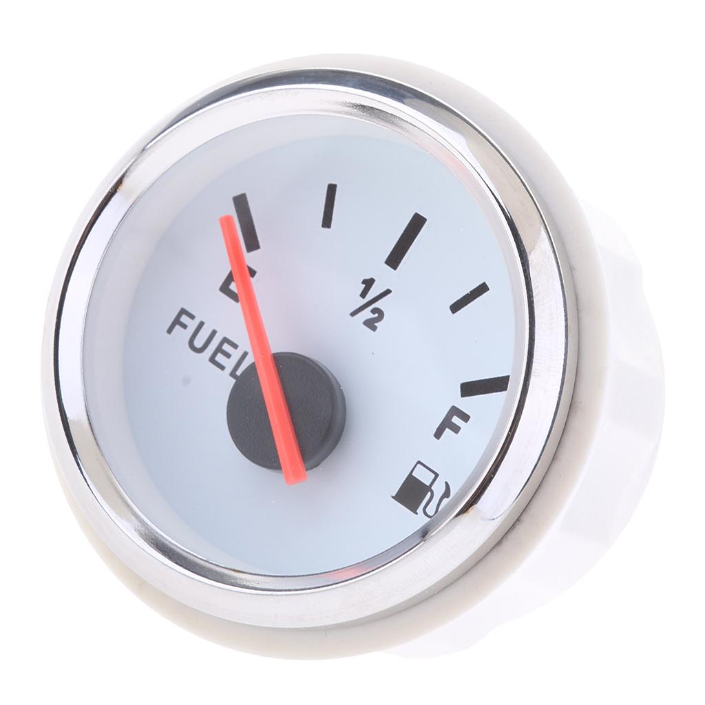 Waterproof Fuel Level Gauge Boat Marine Fuel Tank Level Gauge 52mm White