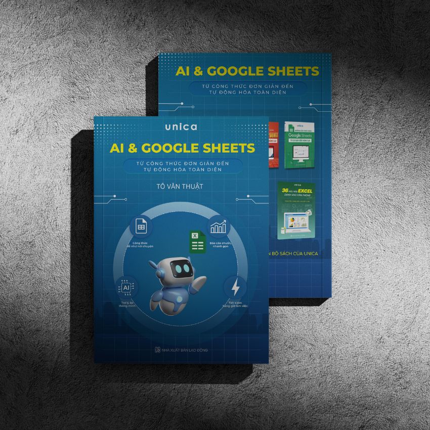 Combo 2 Sách Sách Google Sheets &amp; AI – Làm việc thông minh cùng Trí tuệ nhân tạo