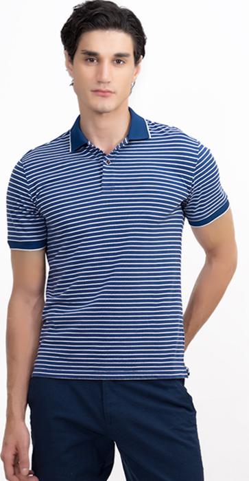 Áo Polo Nam Dệt Sọc Novelty NATMSNMCSR191045N - Xanh Dương Sọc Trắng