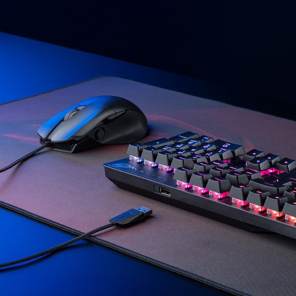Bàn phím cơ Asus ROG Strix Scope RX PBT Blue/Red Switch - Hàng Chính Hãng