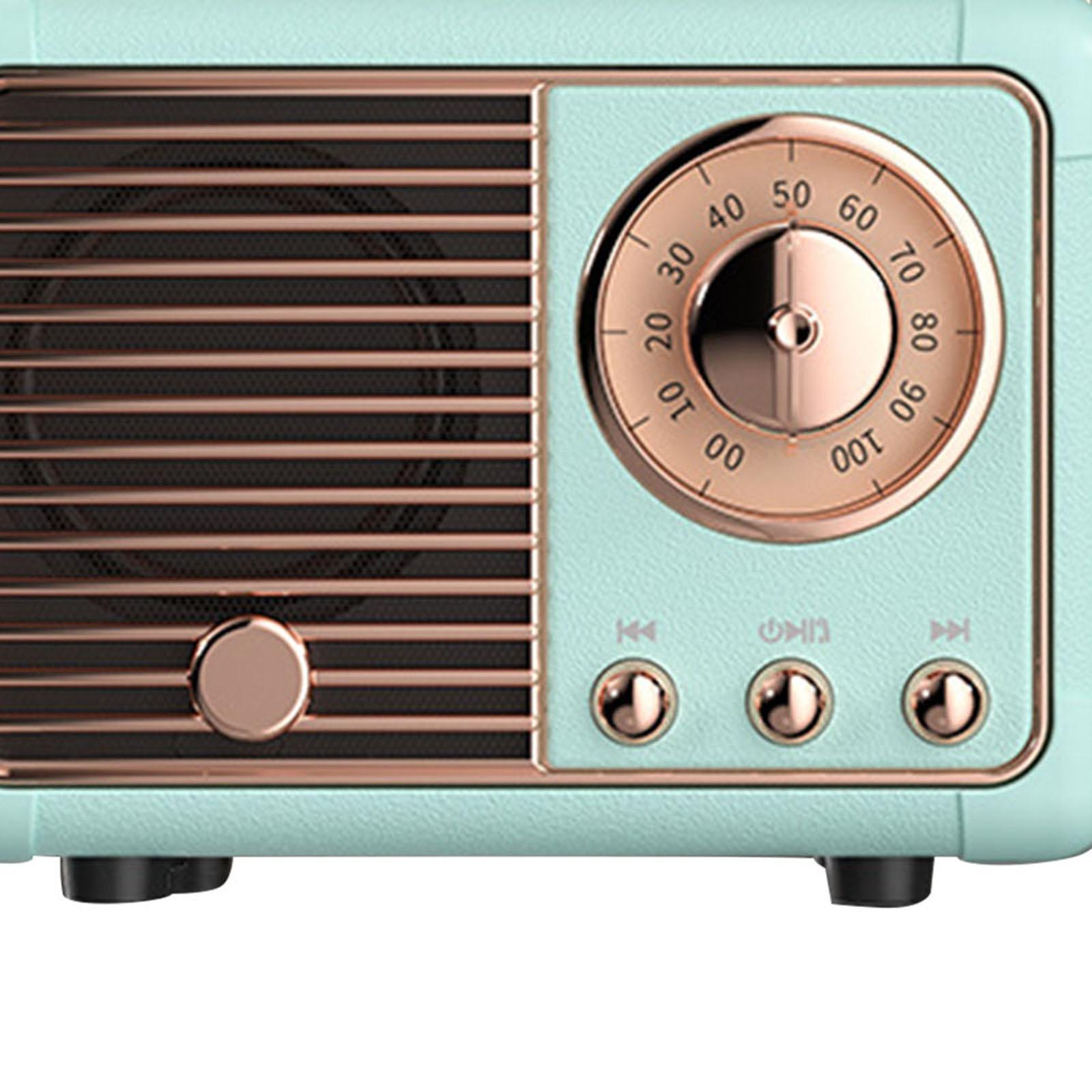 2- Retro Bluetooth Speaker Old Fashion Portable for Office Outdoor  blue