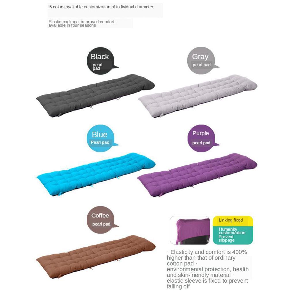 Home Office Chair Backrest Pad Seat Cushion Recliner Long Cushion Black