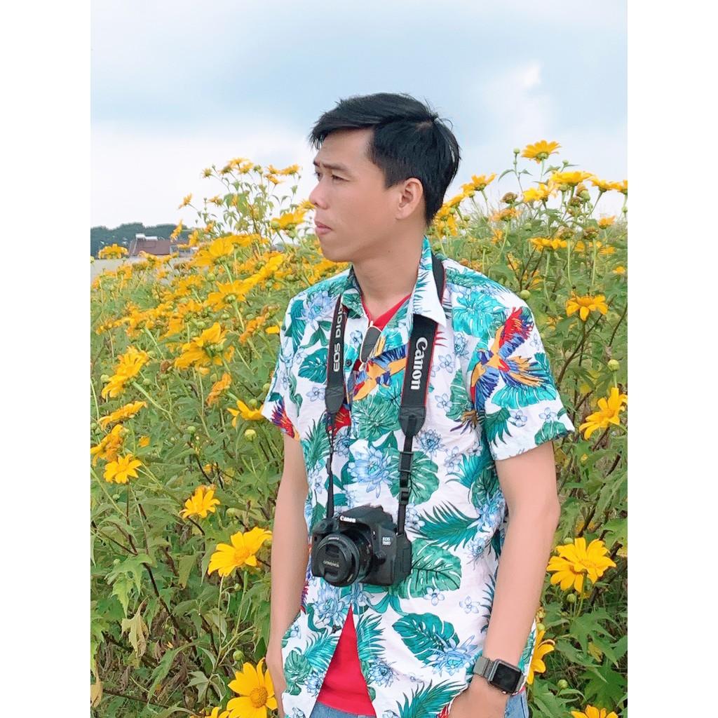 Áo sơ mi hawaii họa tiết hoa lá chim