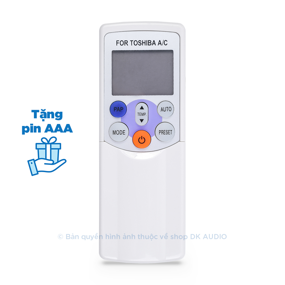 Remote điều khiển cho điều hoà Toshiba nắp trượt, phím bấm cao su mềm nhạy, vỏ nhựa cao cấp