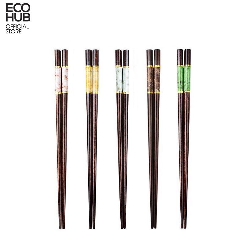 Đũa gỗ ECOHUB khảm đá 23cm (Wooden Chopsticks) E00318