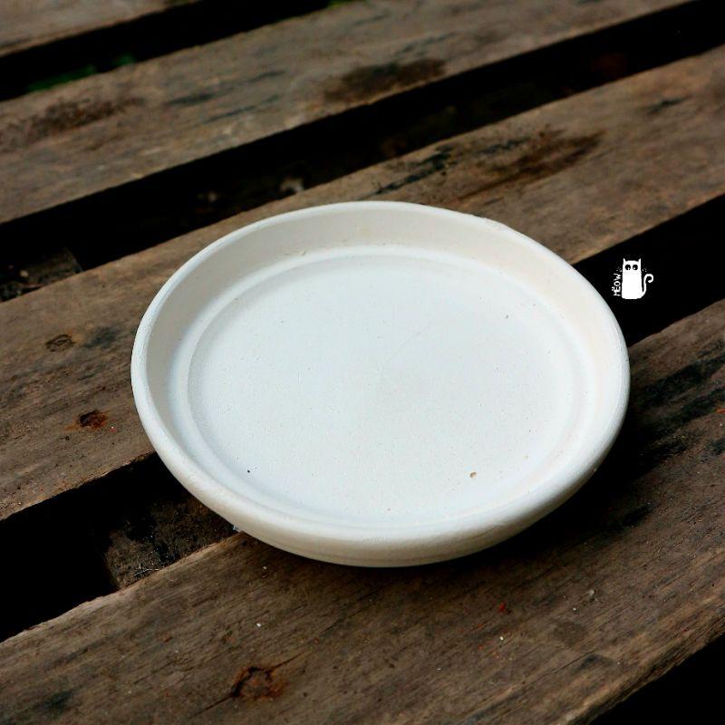 Dĩa lót chậu đất nung Trắng nhiều size
