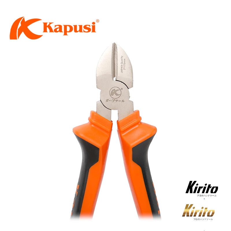 Kéo tỉa cây Nhật Bản Kapusi cao cấp trắng cam thép SK5, cấu tạo lò xo đặc biệt cỡ 8 inch