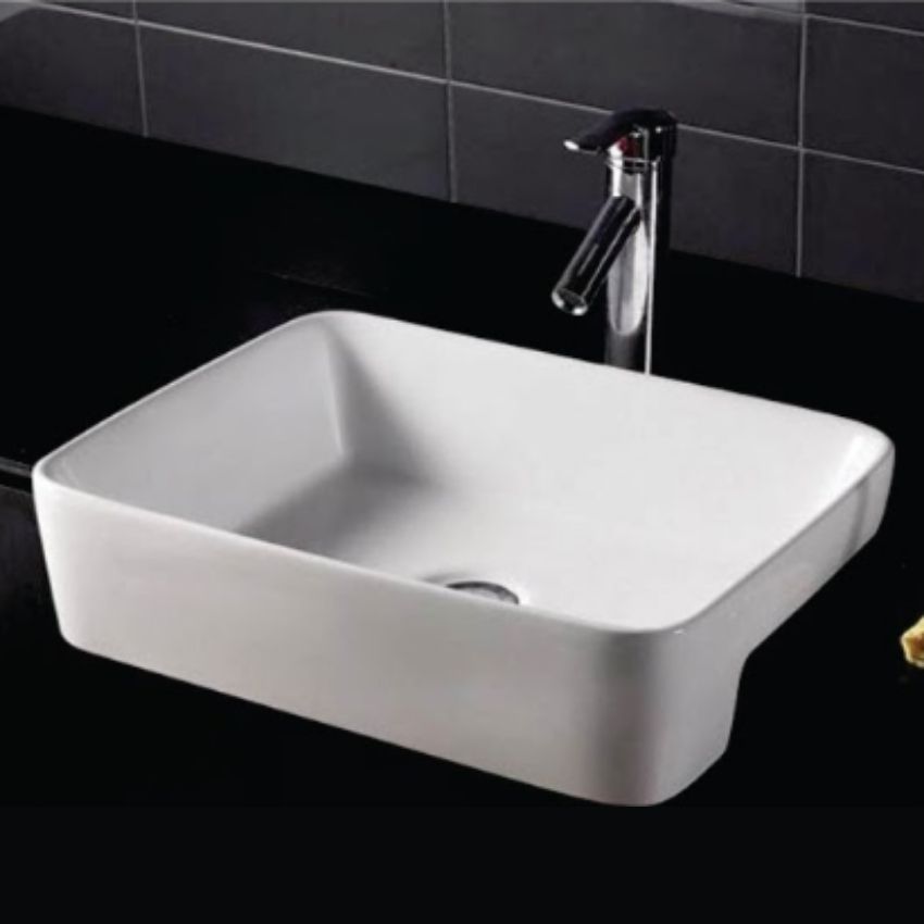 Chậu Lavabo Rửa Mặt Đặt Bàn Dương Vành C399, Men Nano Kháng Khuẩn ( Tặng Kèm Xiphong Thoát Nước Ngăn Mùi)