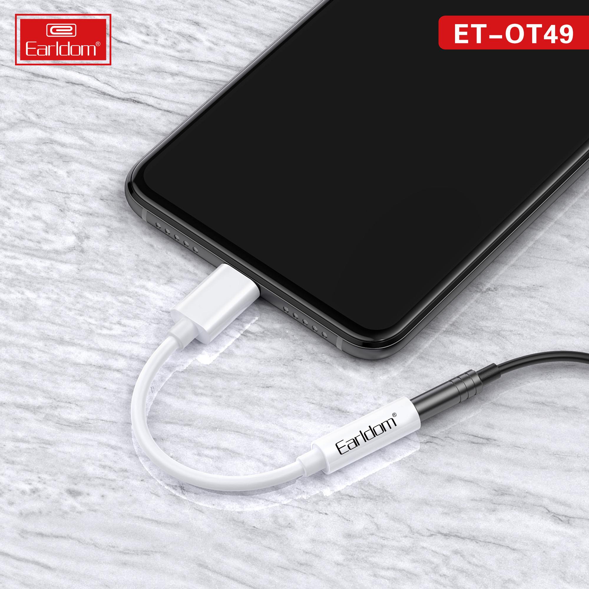 Dây cáp Chuyển Đổi Jack Cắm Lightning Sang Jack 3.5mm Earldom ET-OT49 dùng cho Iphone 7,8,X Trở Lên ( Kết Nối Bluetooth), Hàng Chính Hãng