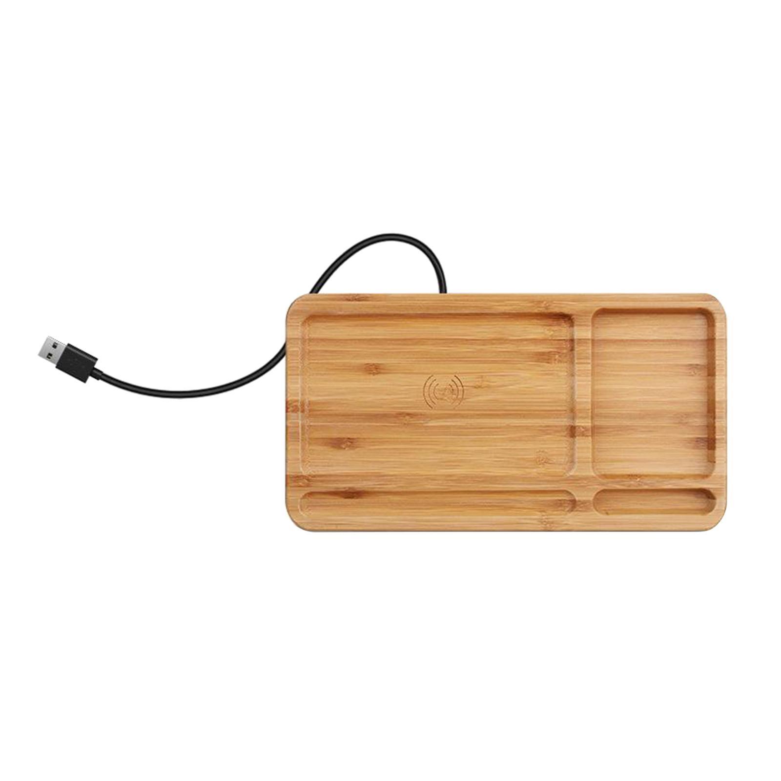 Creative Qi 15W Wireless Charger Charging Mat Desk Organizer Storage Tray