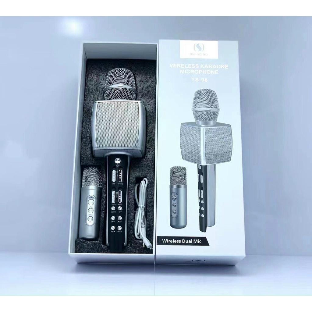Combo 2 Micro Karaoke Bluetooth YS98 Song ca kèm loa không dây giả giọng nói -Kèm micro song ca - Hàng chính bh 12 tháng